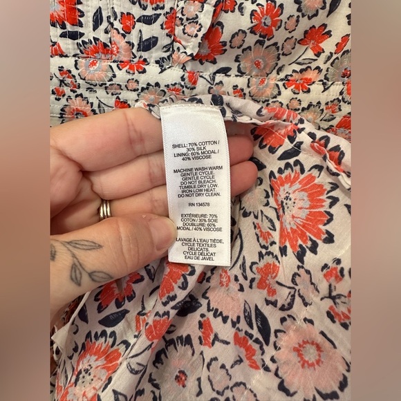 Vineyard Vines Ivy League Ruffle Dress 6 Floral Silk Cotton - Picture 10 of 14